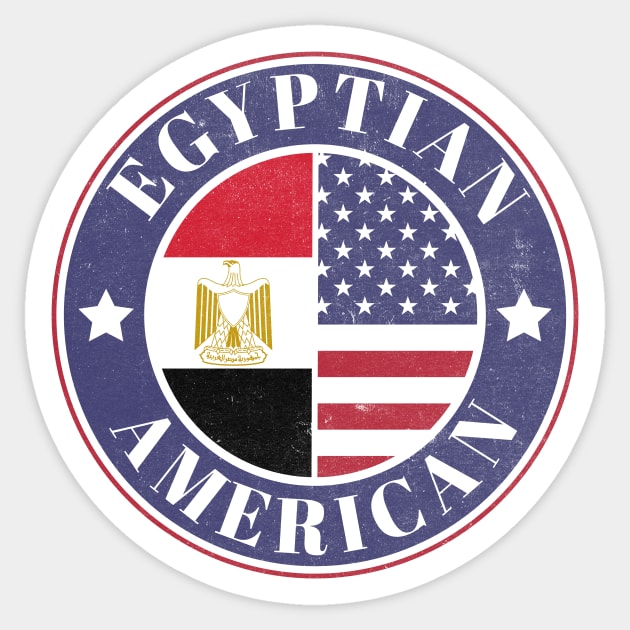 Proud Egyptian-American Badge - Egypt Flag Sticker by Yesteeyear